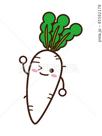 大根 野菜 かわいい キャラクター キャラの写真素材