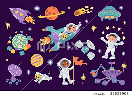 宇宙船 Ufo 円盤 かわいいのイラスト素材