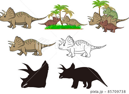 トリケラトプスのイラスト素材集 ピクスタ