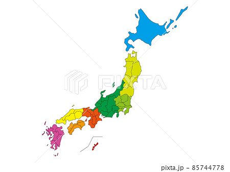 北陸地方 日本列島 日本地図 日本のイラスト素材