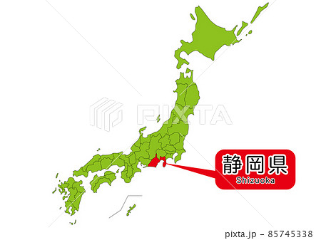 静岡県地図のイラスト素材