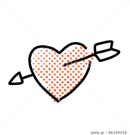 ハート ハートマーク 矢 刺さるのイラスト素材