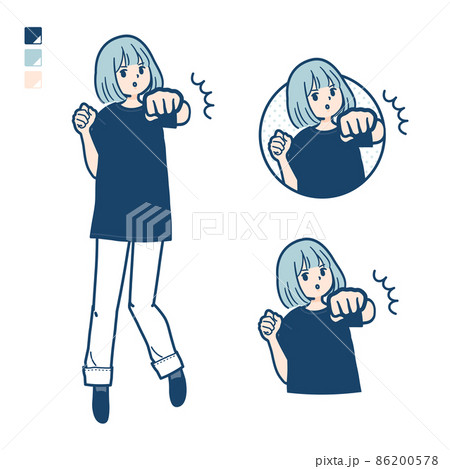 殴る かわいいの写真素材