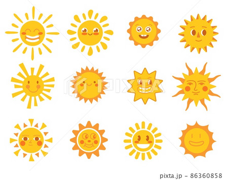 太陽 笑顔 シンボル スマイルのイラスト素材