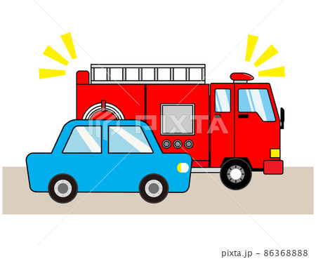 消防車 かわいいのイラスト素材