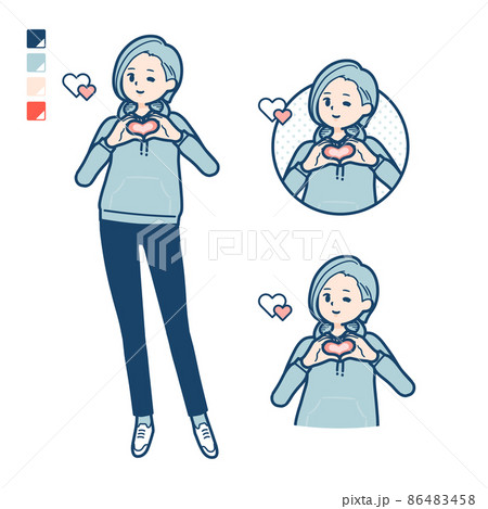 アイドル ポーズのイラスト素材