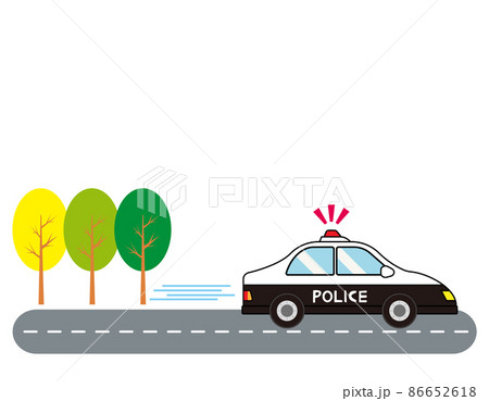 パトカー かわいいのイラスト素材