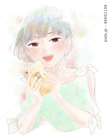 構図 1人 上半身のイラスト素材