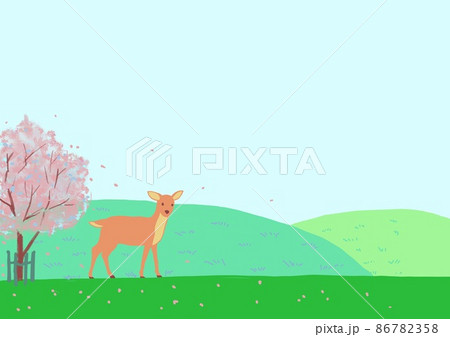 奈良の鹿のイラスト素材