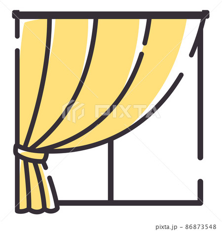 カーテン 窓のイラスト素材