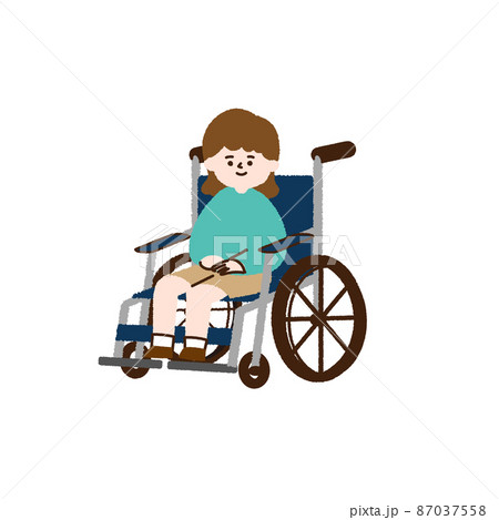 人物 子供 女の子 車椅子のイラスト素材