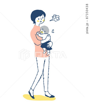 しがみつく 子供のイラスト素材