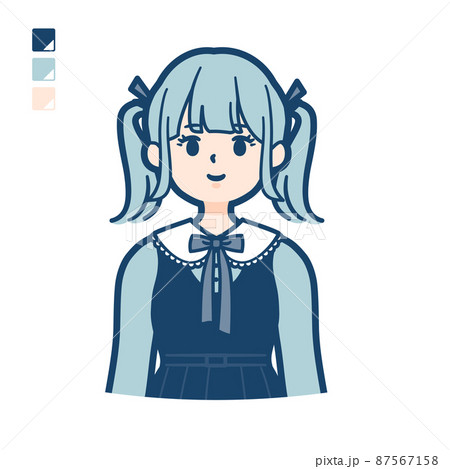 ロリータファッションのイラスト素材