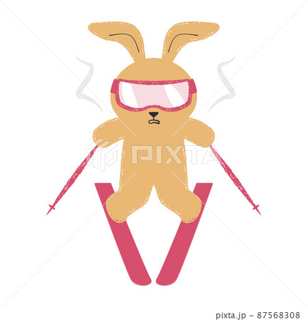 スキー板 かわいいのイラスト素材