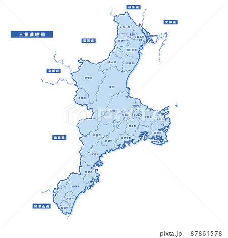 三重県地図のイラスト素材