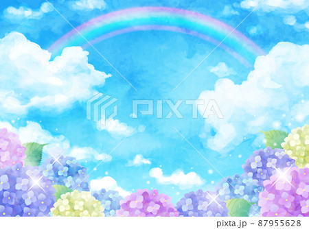 花 壁紙 紫陽花 梅雨の写真素材