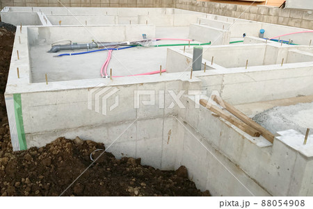 戸建て住宅の基礎工事の現場イメージ