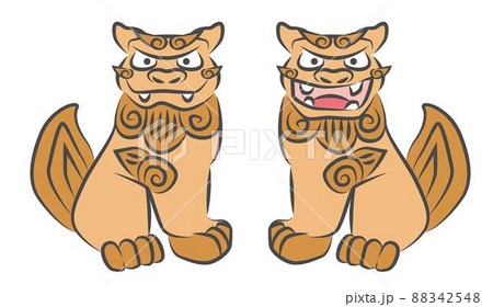 シーサー イラスト かわいいの写真素材