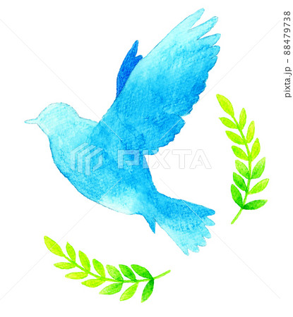 鳥 青い鳥 小鳥 翼のイラスト素材