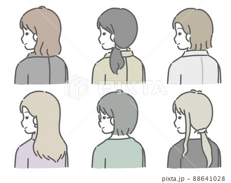 斜め後ろのイラスト素材
