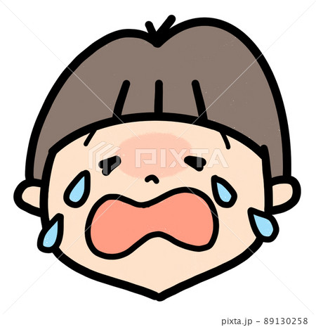 男性 男の子 泣き顔 悲しいのイラスト素材