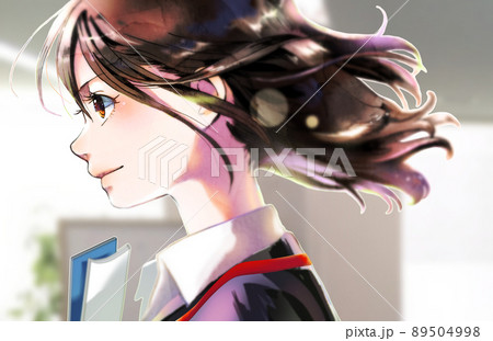 横顔美人のイラスト素材