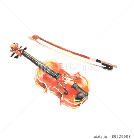 水彩 バイオリン ヴァイオリン Violinのイラスト素材