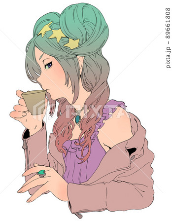 女の子 女性 グラデーション 美人のイラスト素材