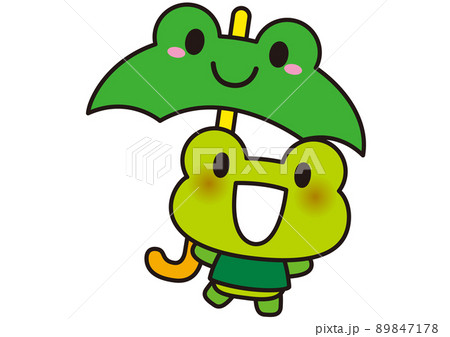 カエル 雨 梅雨のイラスト素材