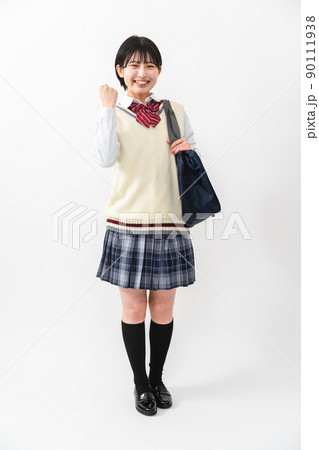 Schoolgirl with long black hair Anime-style - Stock Illustration  [99943682] - PIXTA