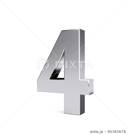 数字 立体 4 ３ｄのイラスト素材