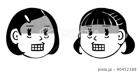 怖い 子ども 女の子 震えるのイラスト素材