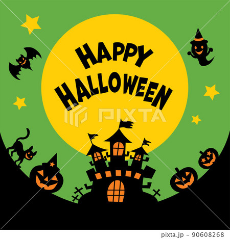 ハロウィン ロゴ イラスト 文字のイラスト素材