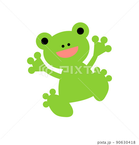 蛙 カエル ジャンプ ベクターのイラスト素材