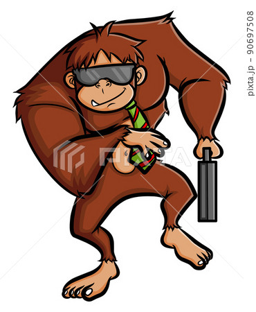 ゴリラ 動物 猿 ポーズの写真素材 - PIXTA