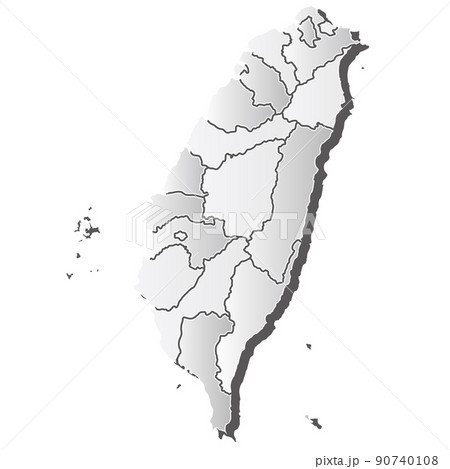 台湾 地図のイラスト素材