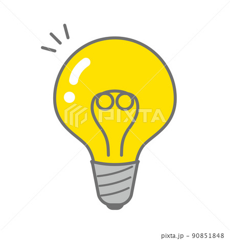 電球 点灯 電気 閃きのイラスト素材 電球 点灯 電気 閃きのイラスト素材