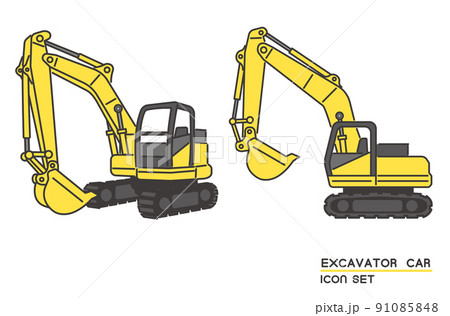 ショベルカーのイラスト素材集 ピクスタ