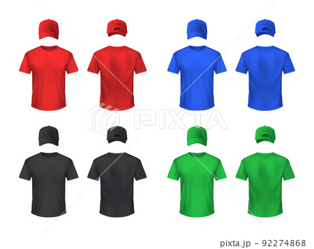 Short-sleeved baseball shirt / T-shirt template - Stock Illustration  [70016355] - PIXTA