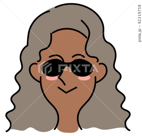 女性 サングラス ファッション 外国人のイラスト素材