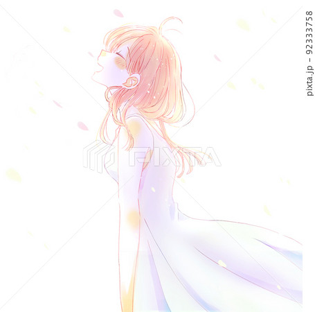 夏 女の子 さわやか ワンピースのイラスト素材