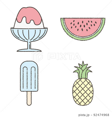 フルーツかき氷のイラスト素材
