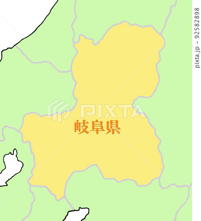 岐阜県 岐阜 マップ 地図のイラスト素材