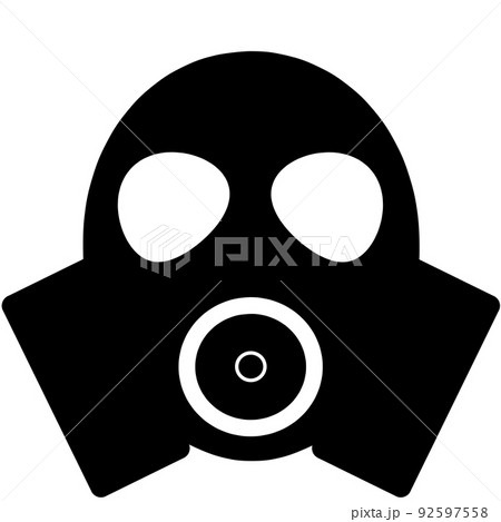 防毒マスク イラスト 黒色のイラスト素材