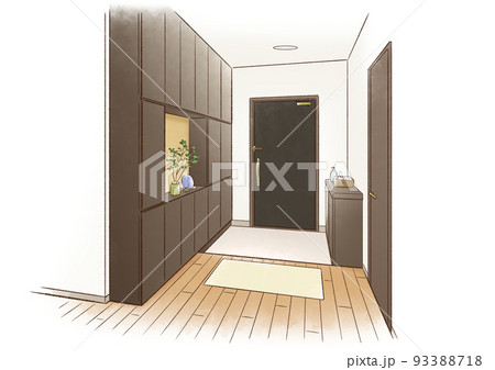 玄関 ドア 線画 インテリアのイラスト素材 - PIXTA