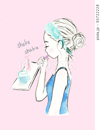 横顔美人のイラスト素材