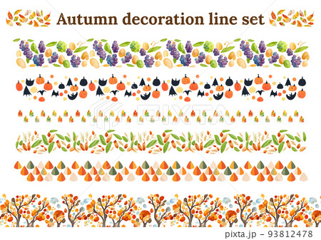 秋 ライン 飾り罫 かわいいのイラスト素材