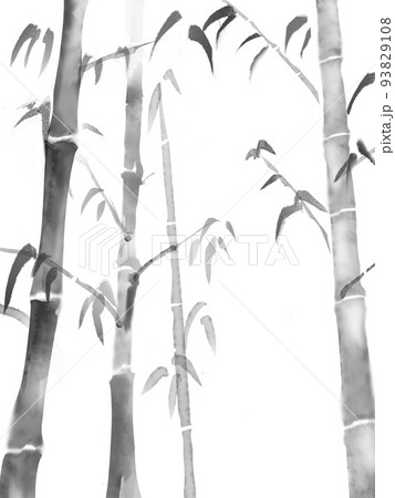 竹 シルエット 竹林 水墨画の写真素材 - PIXTA