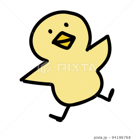 イラスト 鳥 正面 飛ぶの写真素材