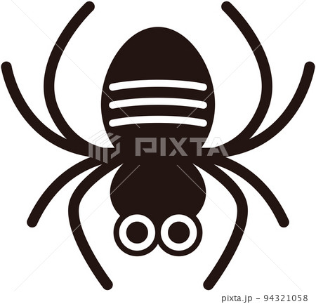 シンプルで可愛い黒いクモのイラスト素材